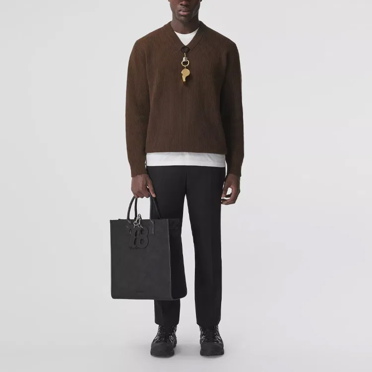 Свитер Burberry свободного кроя, мужской, коричневый — фото 4