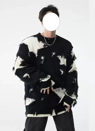 Мужской свитер Punk Loose Oversized, круглый вырез — фото 3