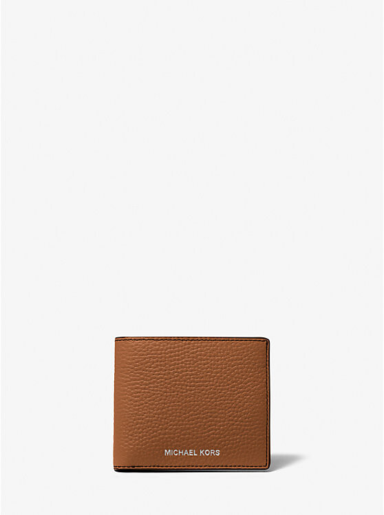 

Тонкий складной кошелек Hudson из шагреневой кожи Michael Kors Mens, коричневый