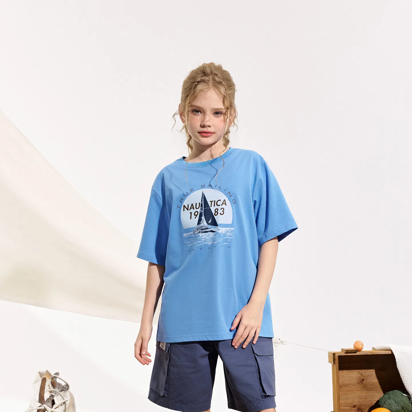 Детская футболка с круглым вырезом NAUTICA, White — фото 4