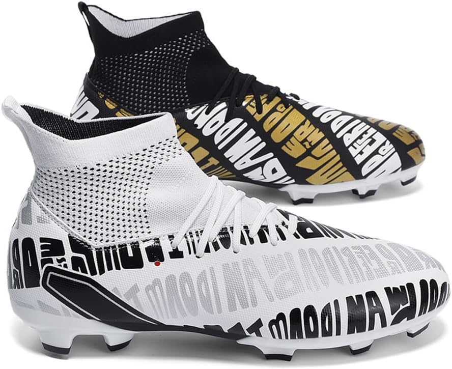 

Кроссовки MAUGELY для мужчин с шипами для твердого грунта, футбольная обувь, легкая для бега, уличная, удобная для тренировок и игры в футбол, белый