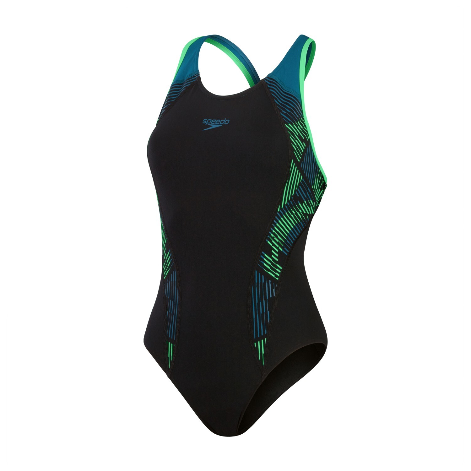 

Купальник Speedo Women's Placement Laneback, цвет Black/Green