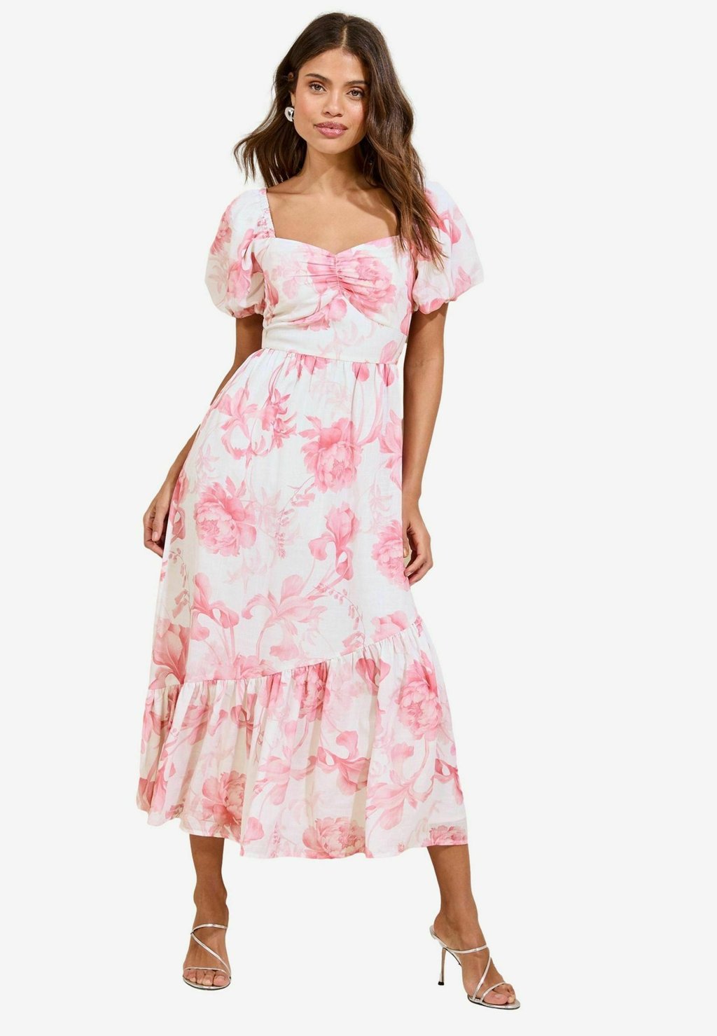 

Повседневное платье LOOK PUFF SLEEVE MIDI Lipsy, розовый