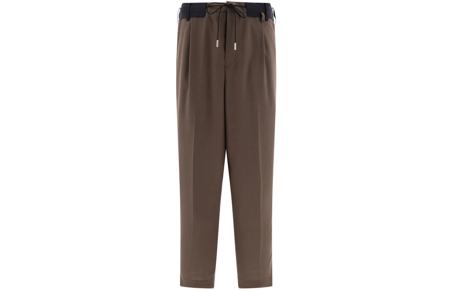 

Брюки с завязками средней посадки суженные Sacai, зеленый