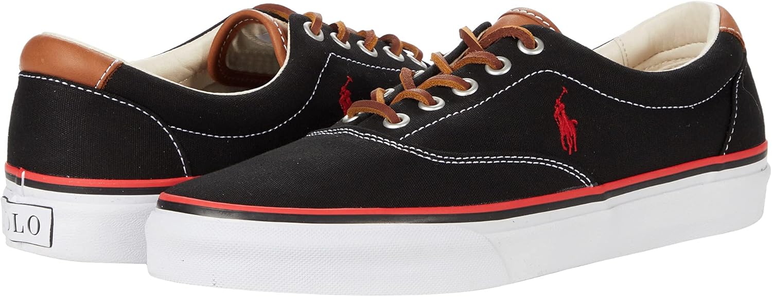 POLO RALPH LAUREN Мужские кроссовки Keaton-Pony, Black/Rl 2000 Red Pp — фото 3