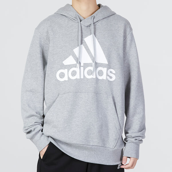 Толстовка adidas Essentials French Terry Big Logo Hoodie 'Grey', серый — фото 3