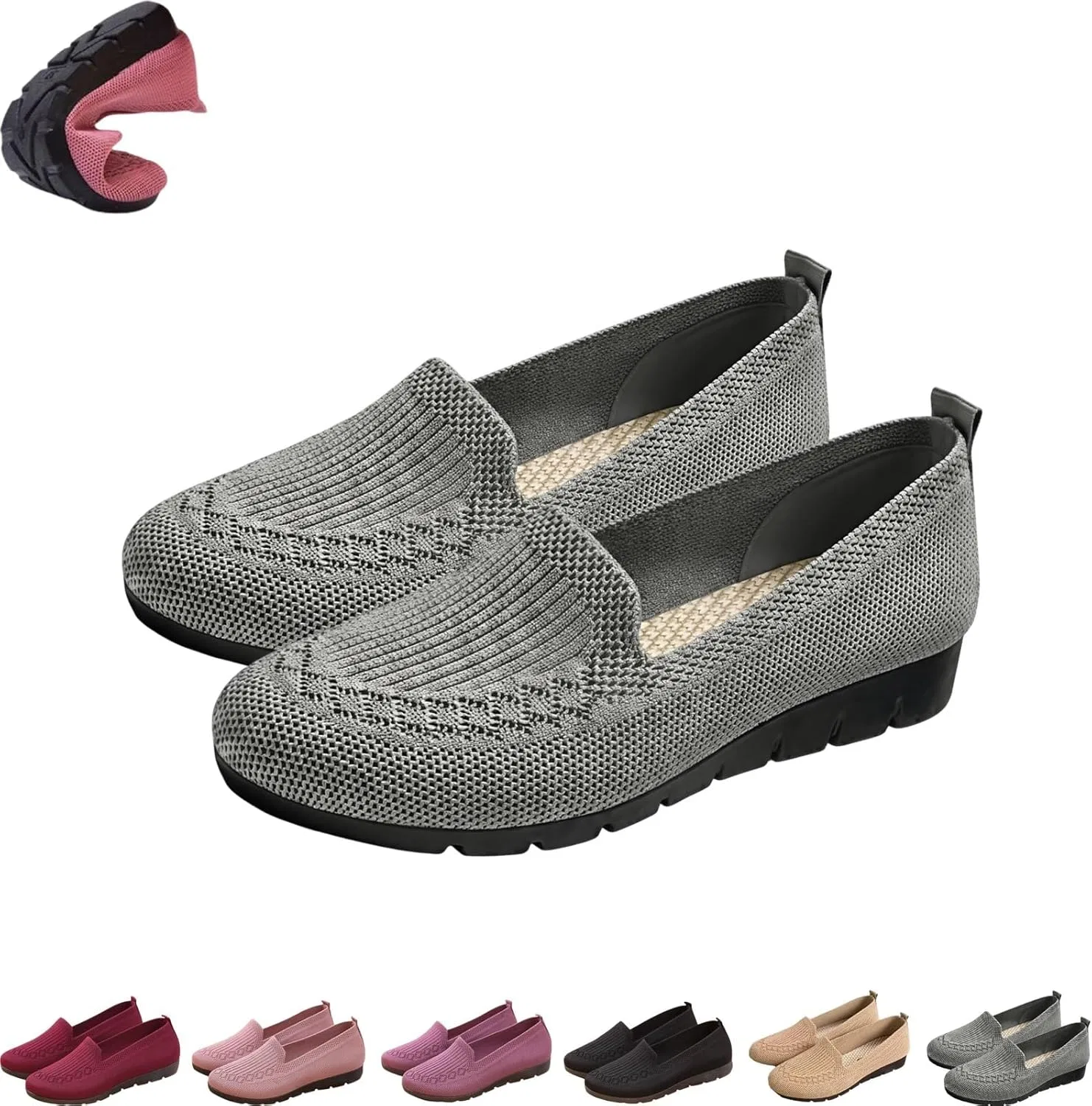 Лоферы ортопедические дышащие, Grey