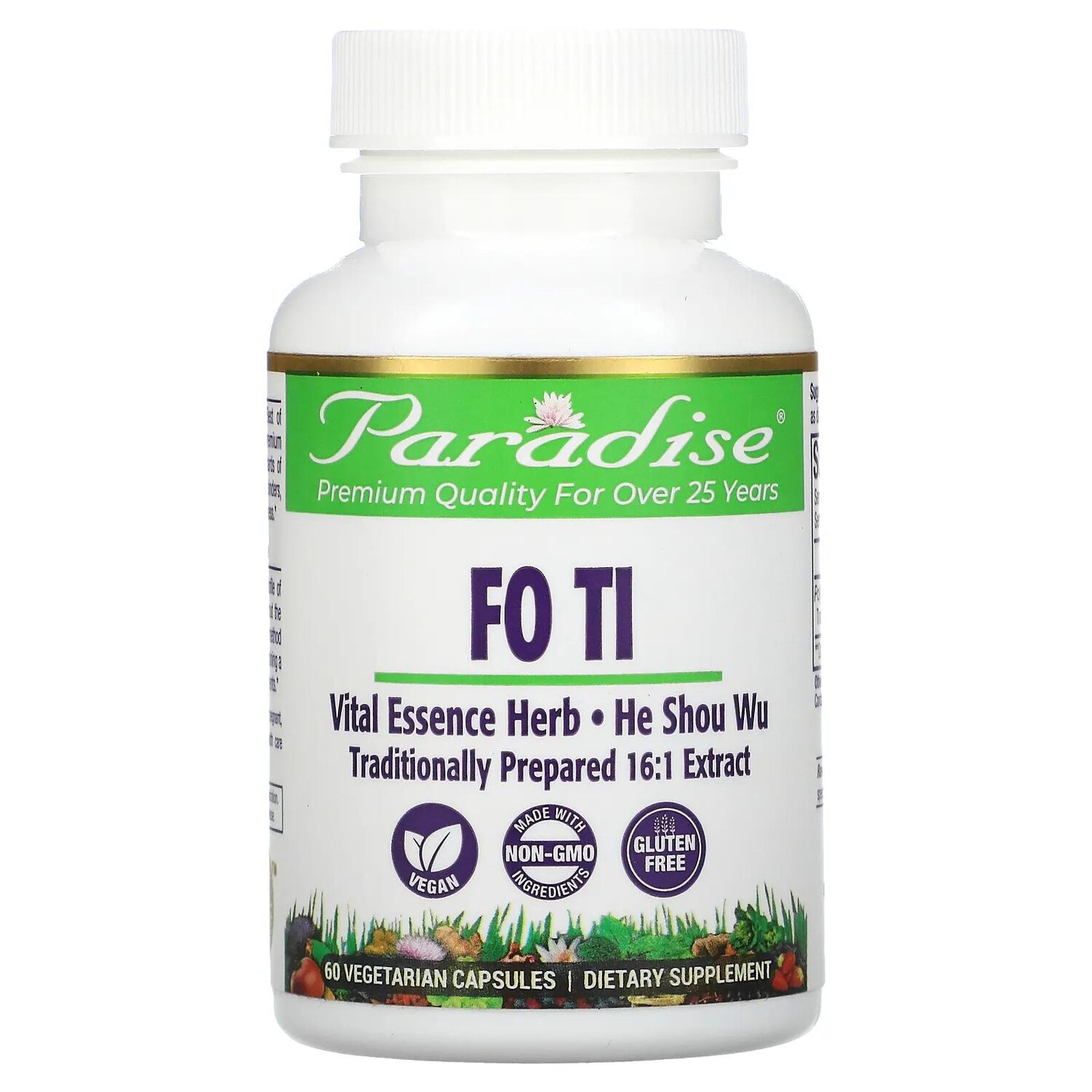

Paradise Herbs Fo Ti 60 Vegetarian Capsules