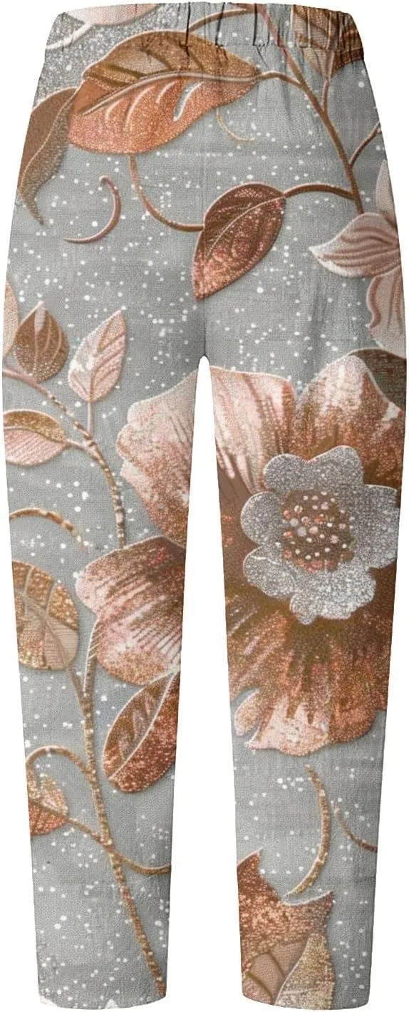 Женские летние капри Casual с высокой талией, эластичные, свободного кроя, легкие, мягкие, дышащие, с быстрой сушкой Generic, мультиколор — фото 4