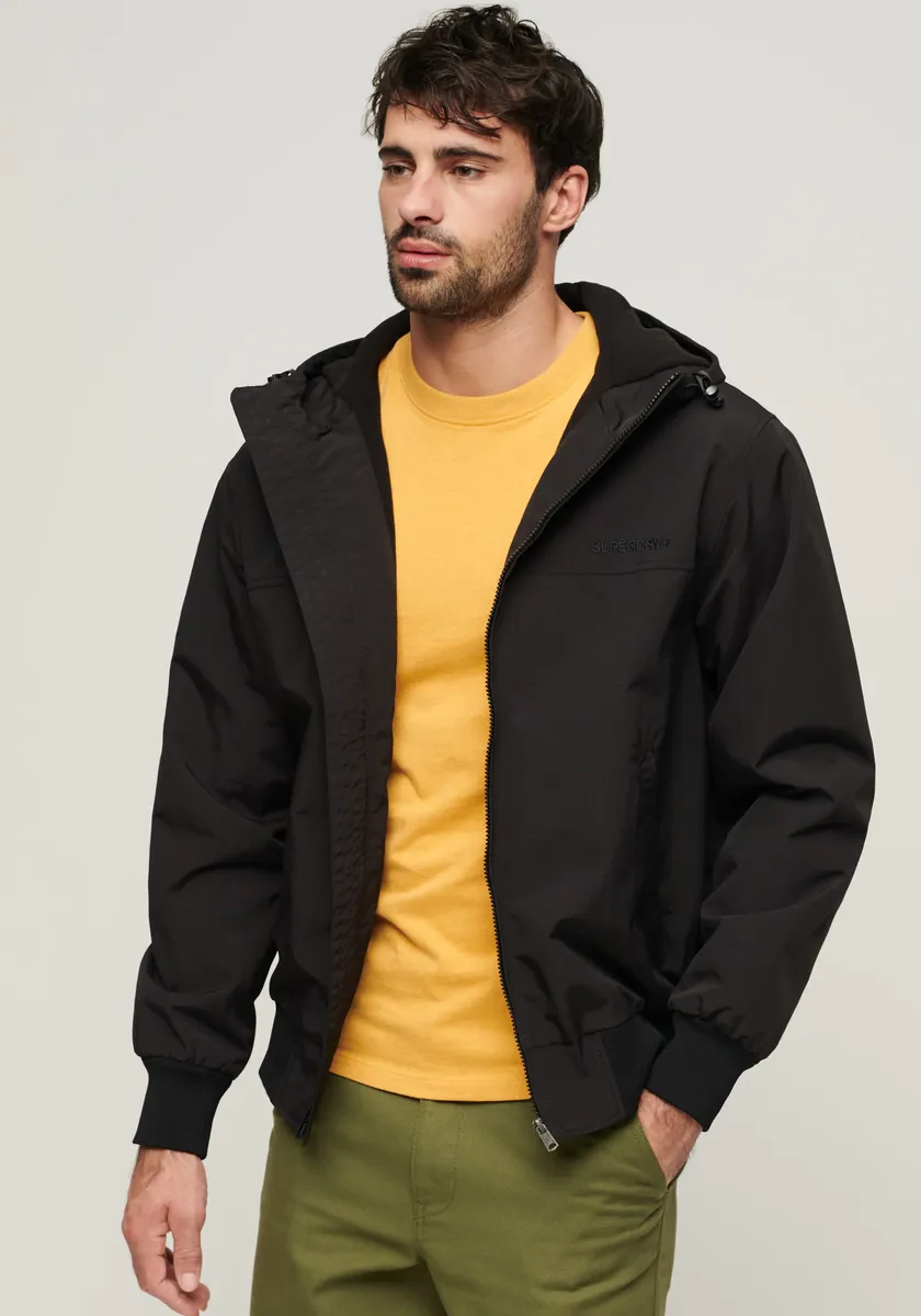 

Куртка-бомбер Superdry "SURPLUS NYLON HOODED BOMBER", с капюшоном, черный