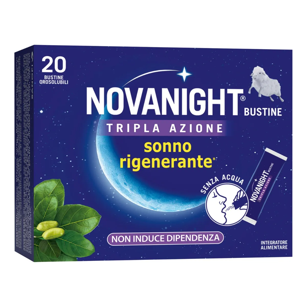 

Novanight 20 пакетиков Добавка для сна тройного действия