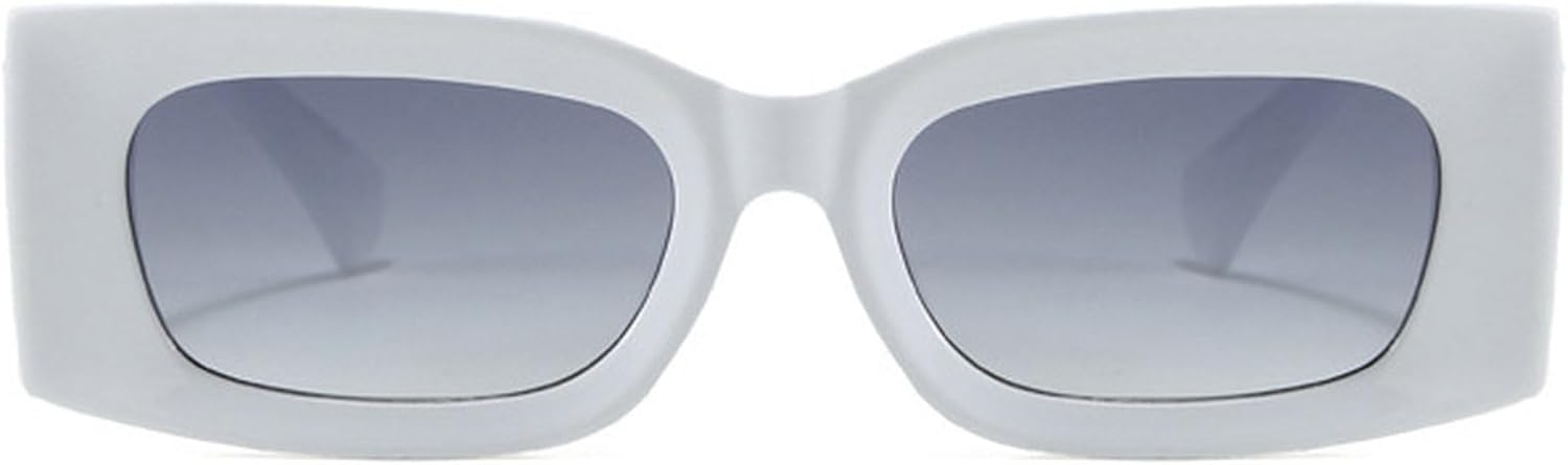 

Прямоугольные солнцезащитные очки для женщин и мужчин, модные ретро-очки, зеленые солнцезащитные очки в стиле 90-х, винтажные солнцезащитные очки в квадратной оправе mincl, White Gradient Grey