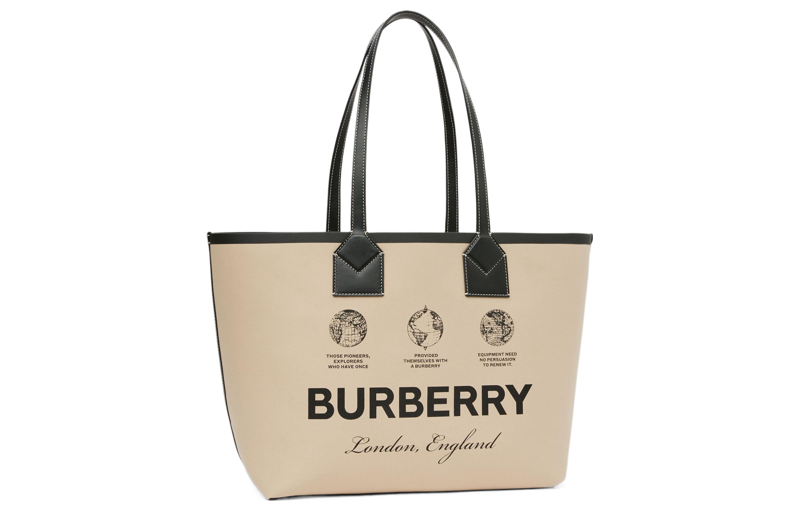 Burberry Хлопковая сумка-тоут среднего размера Лондон — фото 3