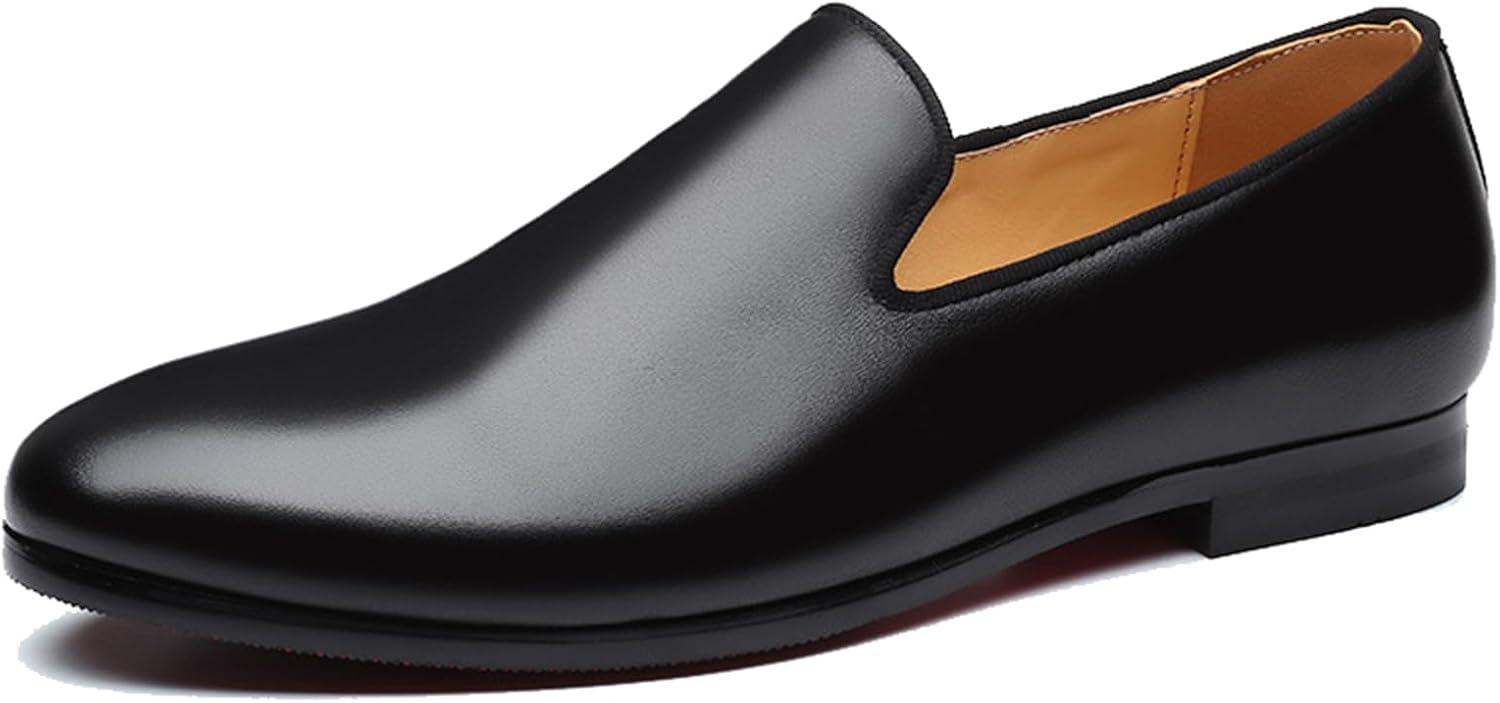 

Мужские повседневные лоферы черные с носком-мокасином и декором, без шнурков, офисная обувь для мужчин Generic