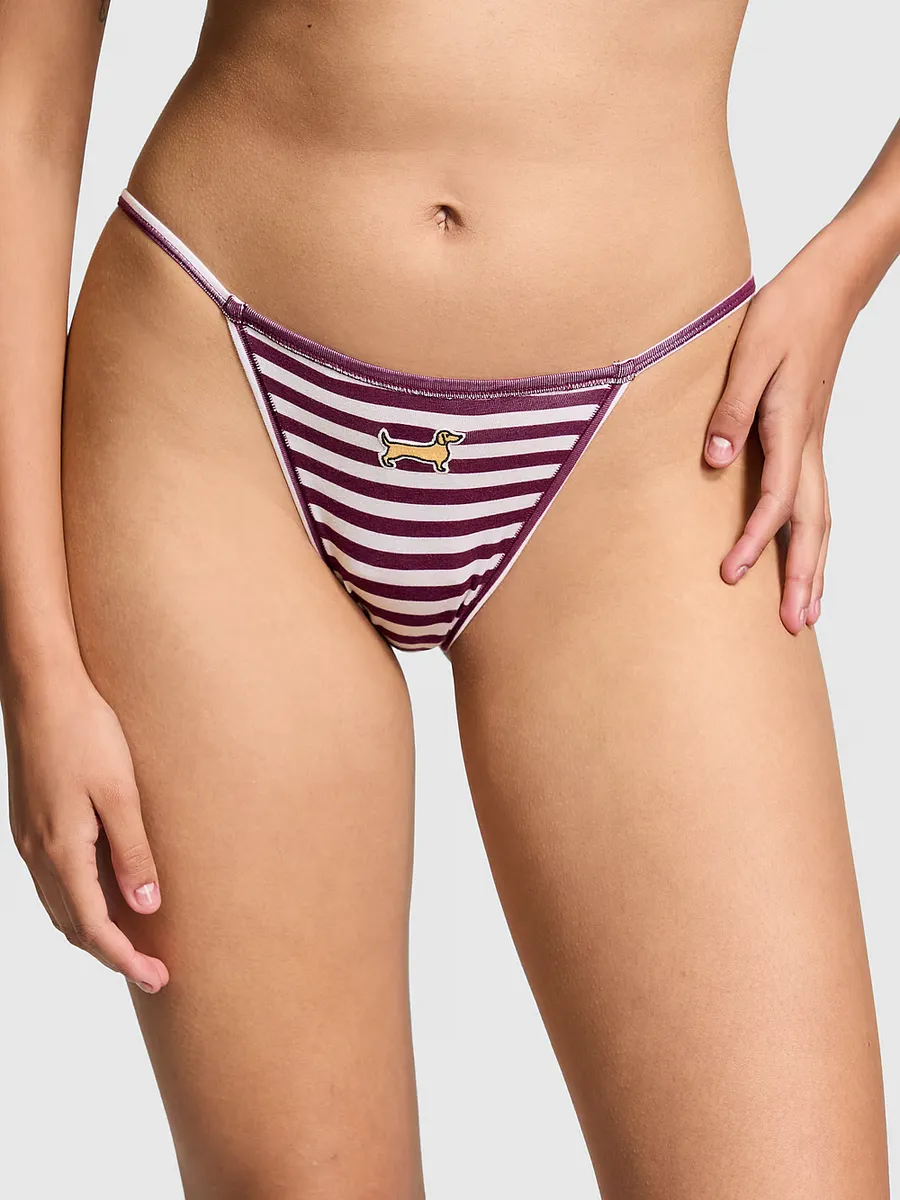 

Хлопковые трусики бикини Pink, цвет Wild Rose Stripe Print w Dog Graphic