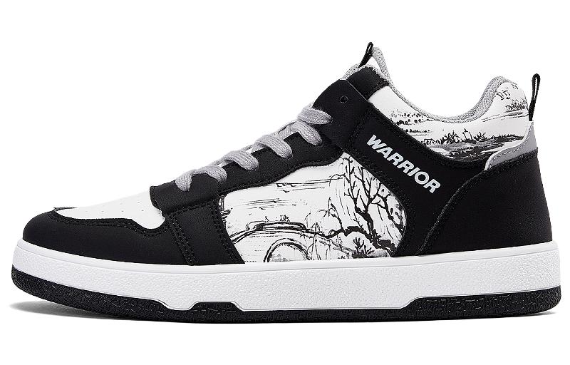 

Скользоустойчивые баскетбольные кроссовки Warrior High Top для мужчин черно-белые
