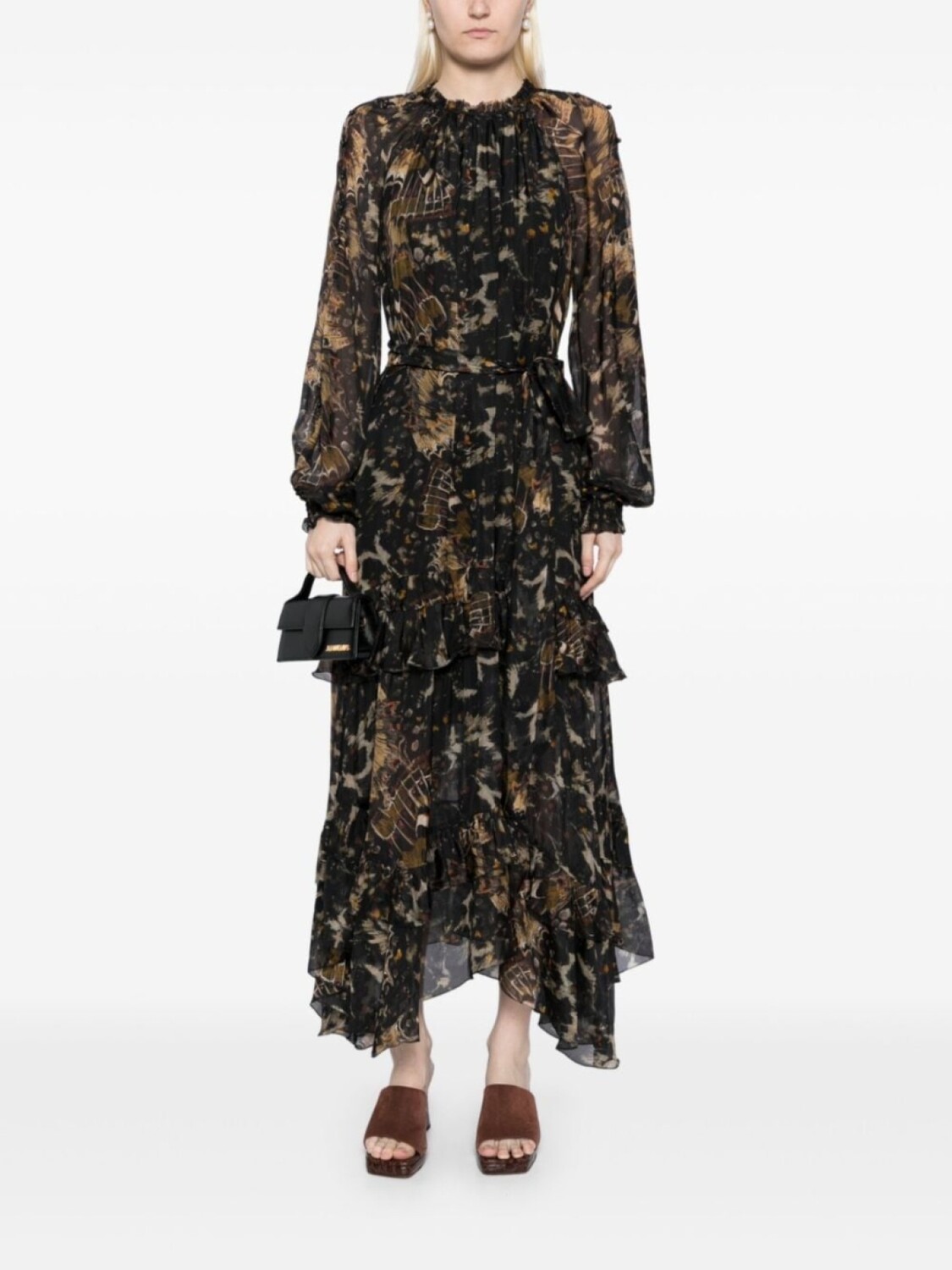 

Платье макси Marchesa Rosa Monarch, черный