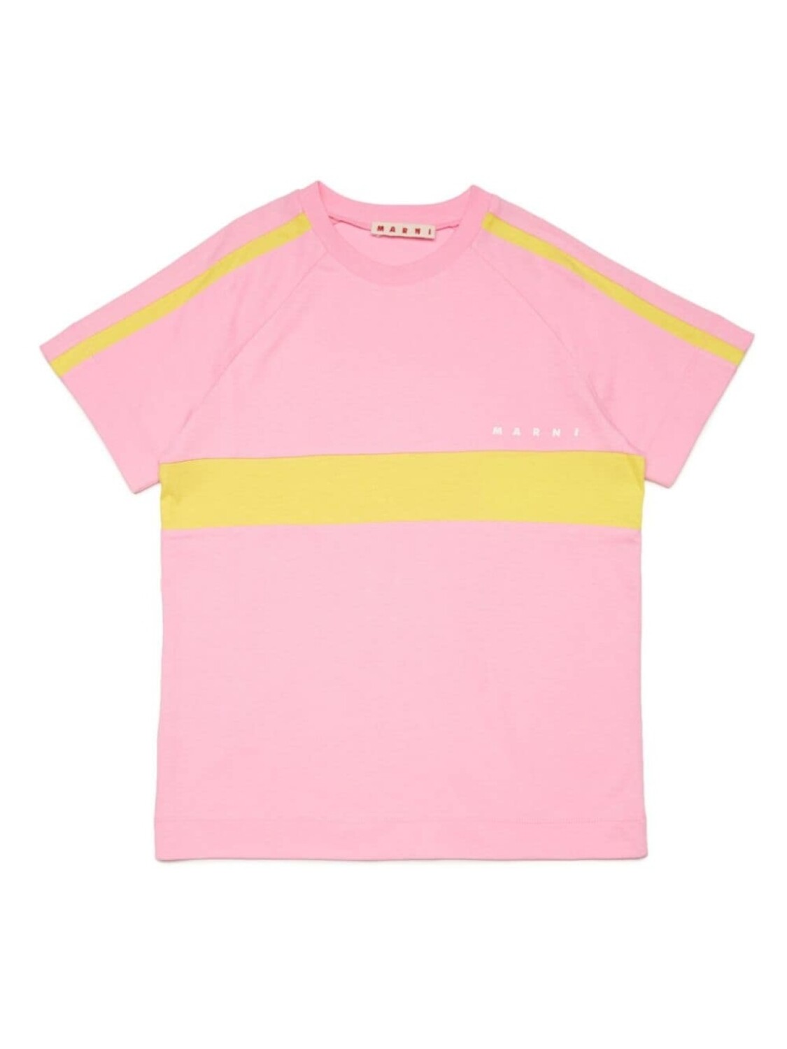 

Marni футболка в стиле колор-блок с логотипом, розовый