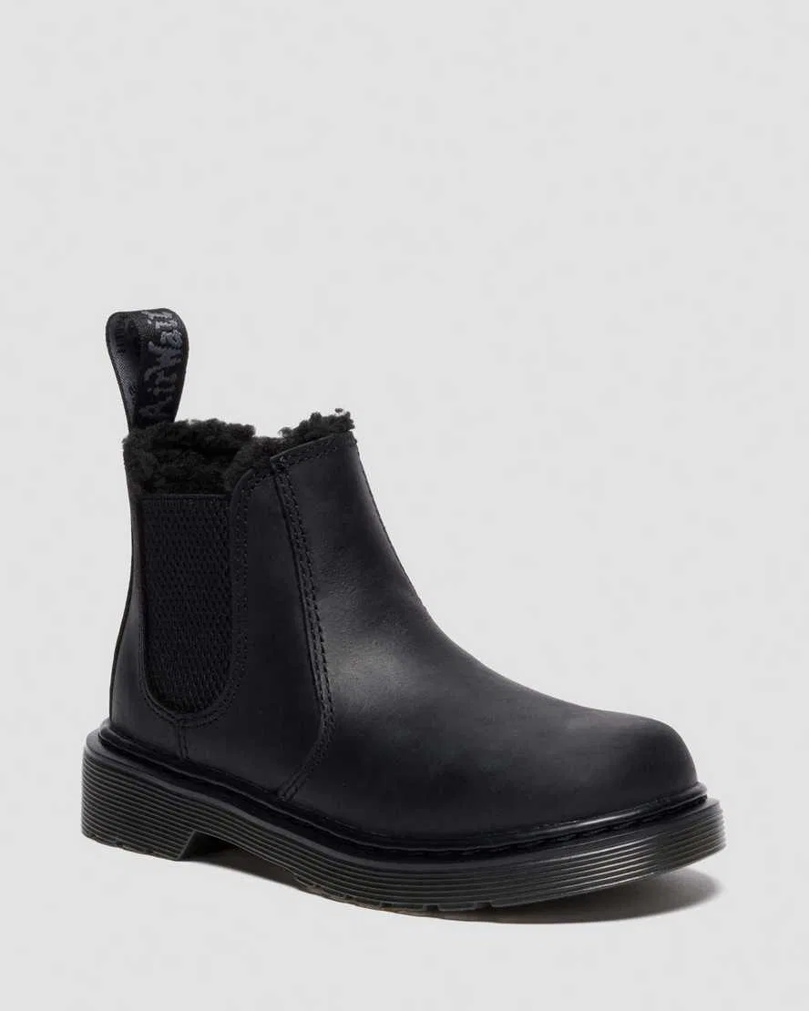 Детские ботинки челси Leonore 2976 с подкладкой из искусственного меха Dr Martens, черный