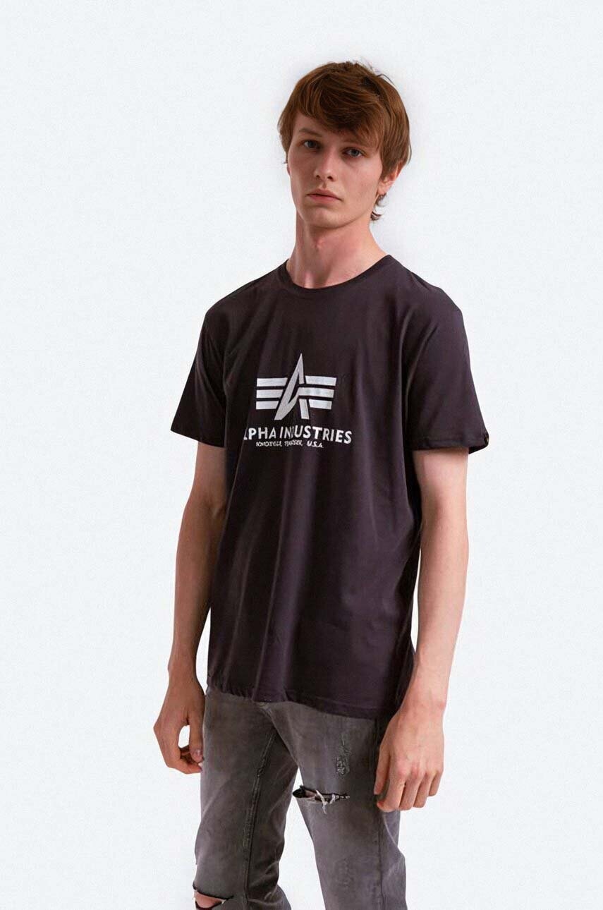 

Футболка из хлопка Alpha Industries, серый