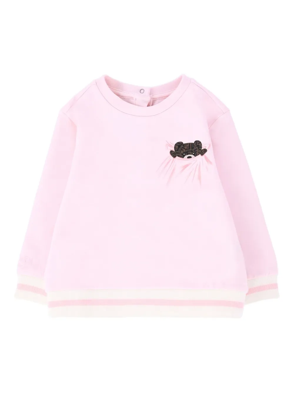 

Толстовка с отделкой в рубчик FENDI KIDS, розовый