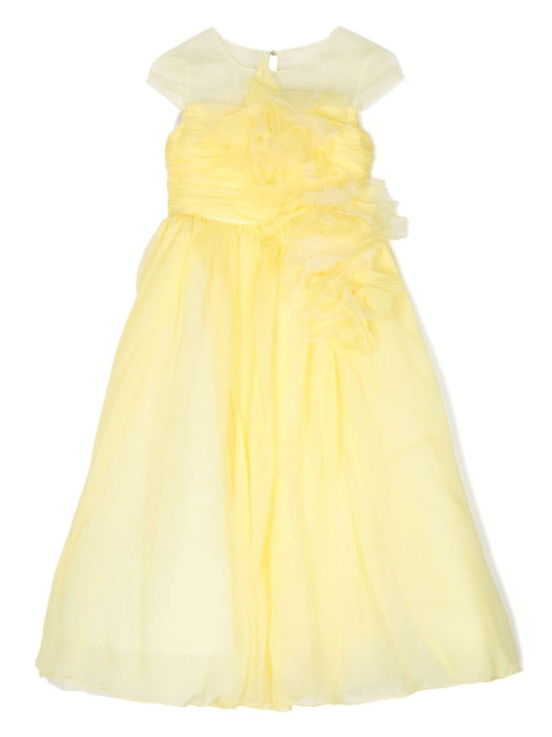 

Креповое платье с цветочным декором MARCESA KIDS COUTURE, желтый