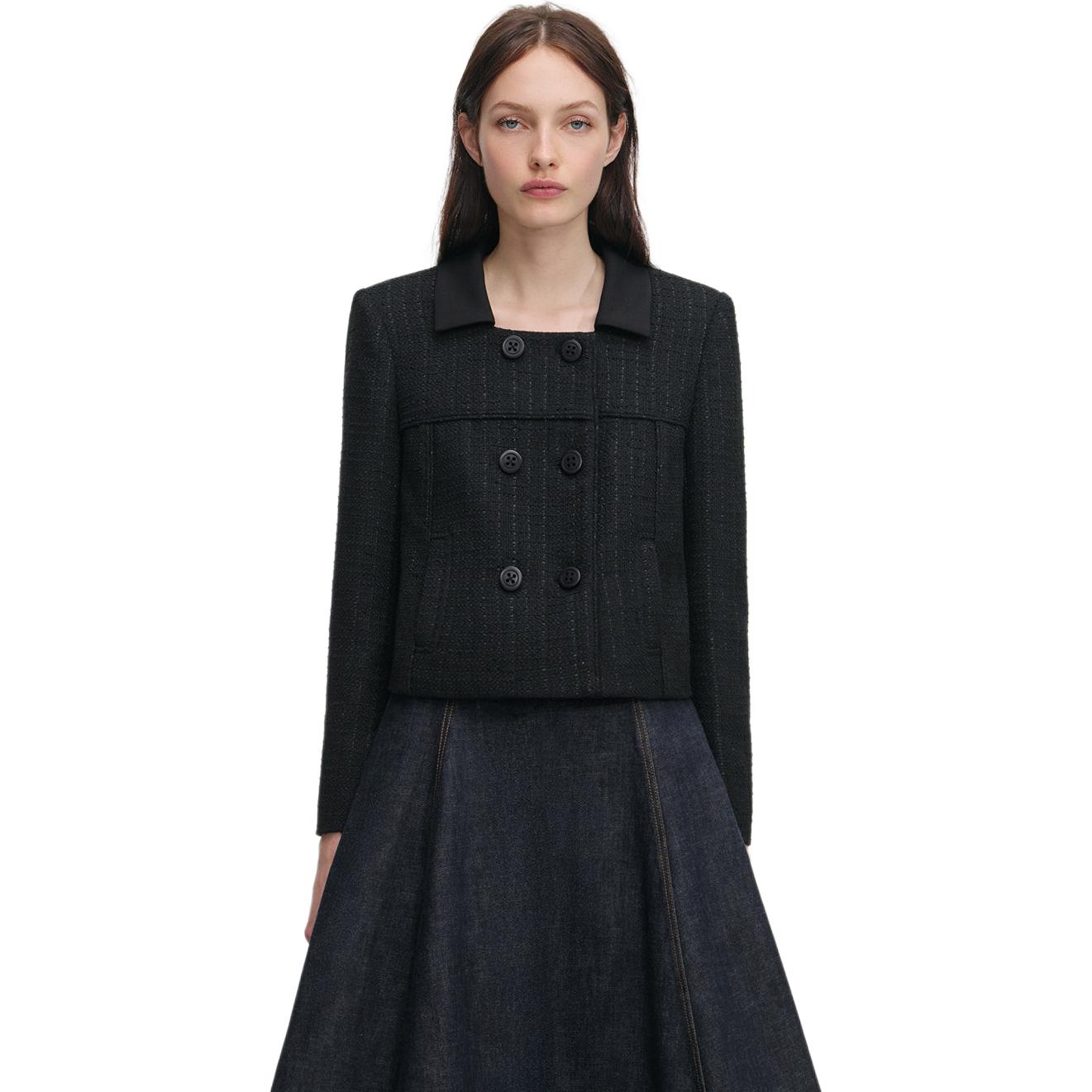 

Кроп-пальто Self portrait Self-portrait, classic черный