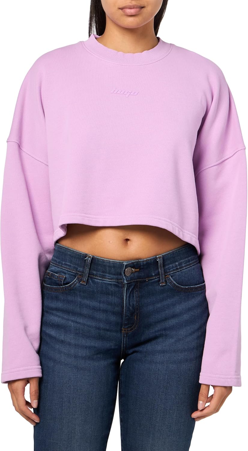 

Женский укороченный худи HUGO с ретро-логотипом, Purple Rain, Фиолетовый, Женский укороченный худи HUGO с ретро-логотипом, Purple Rain