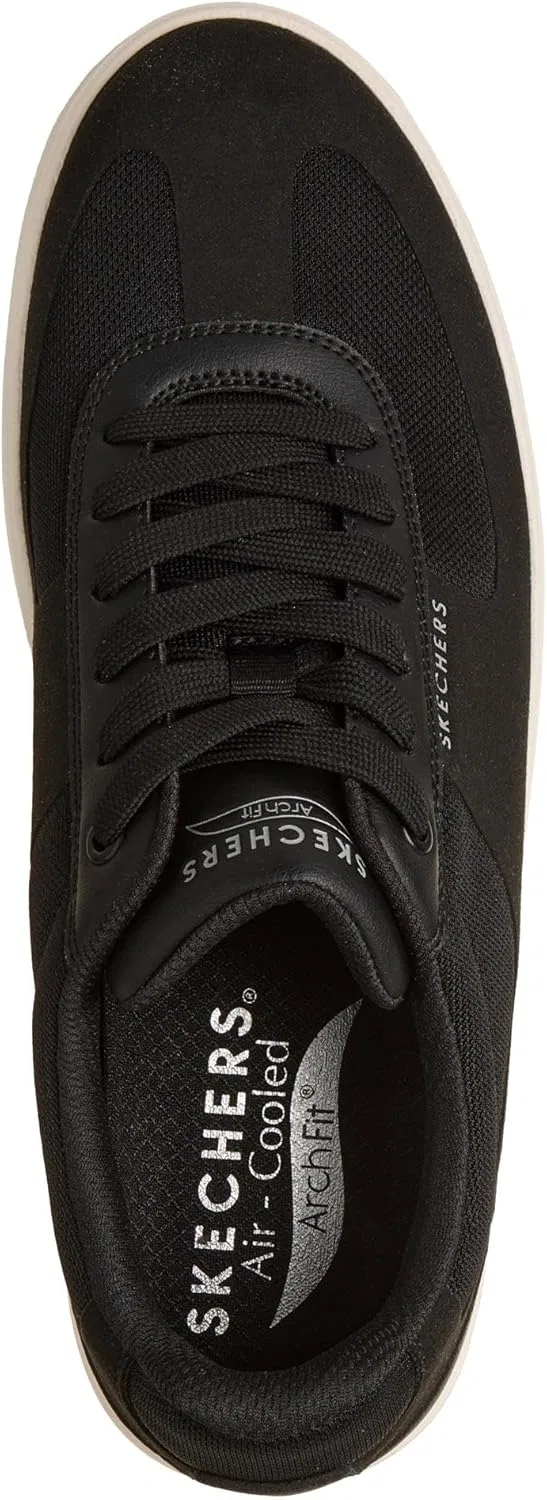 Мужские кроссовки Skechers Arch Fit Court Break Comodo Comfort, Black Microfibre Duraleather Blue Trim — фото 3