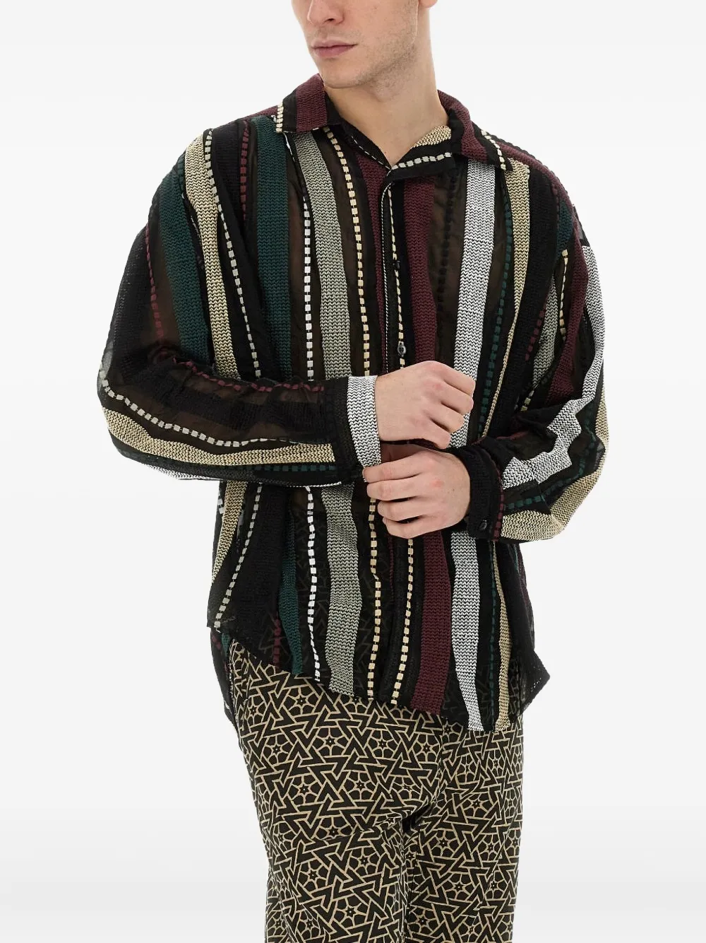 

Рубашка в полоску Aie, черный