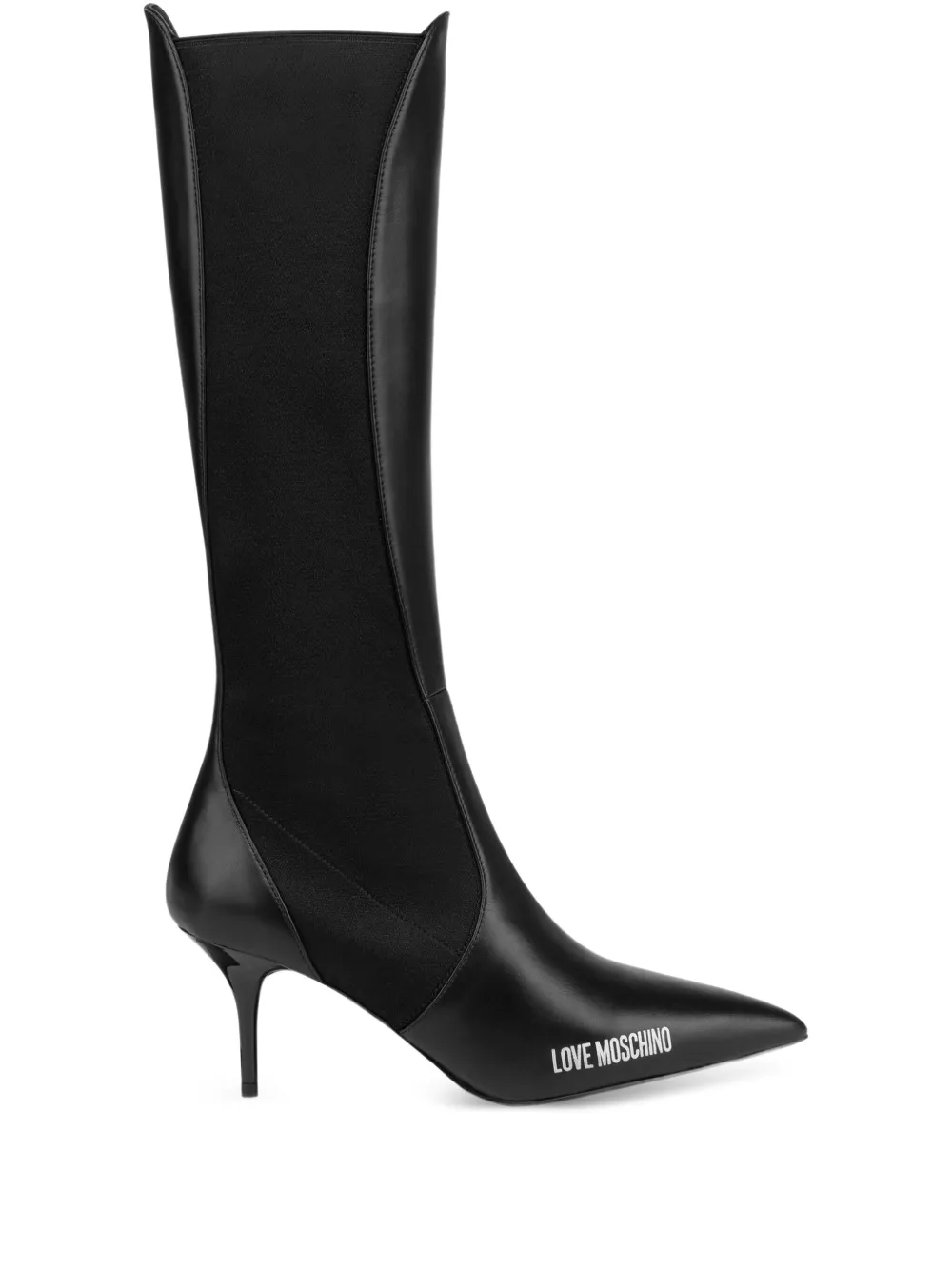 Кожаные сапоги до колена Love Moschino, черный