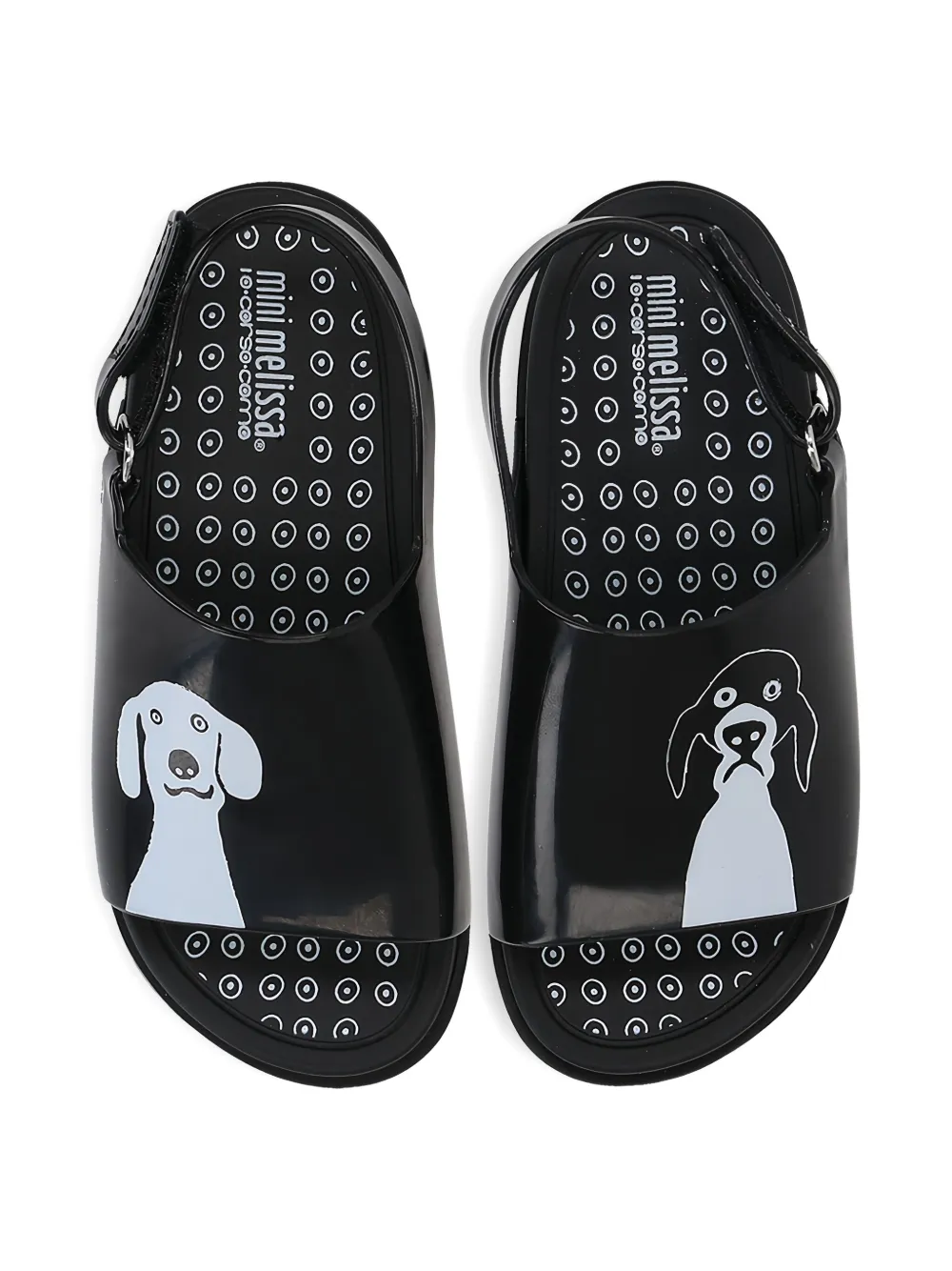 Босоножки с открытой пяткой и принтом собаки X10 CORSO COMO Melissa, черный — фото 3