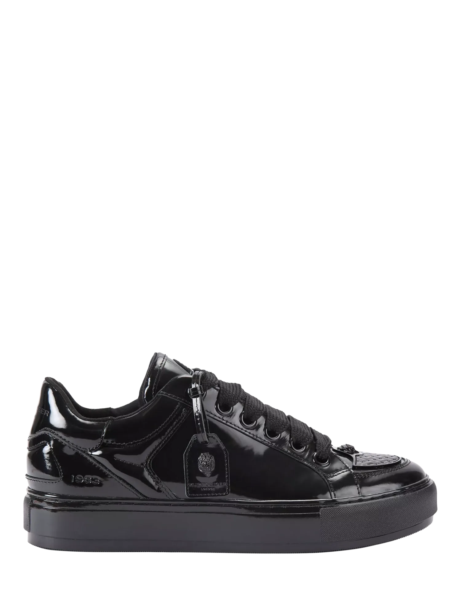 Кроссовки Southbank Tag из лакированной кожи, черные Kurt Geiger London
