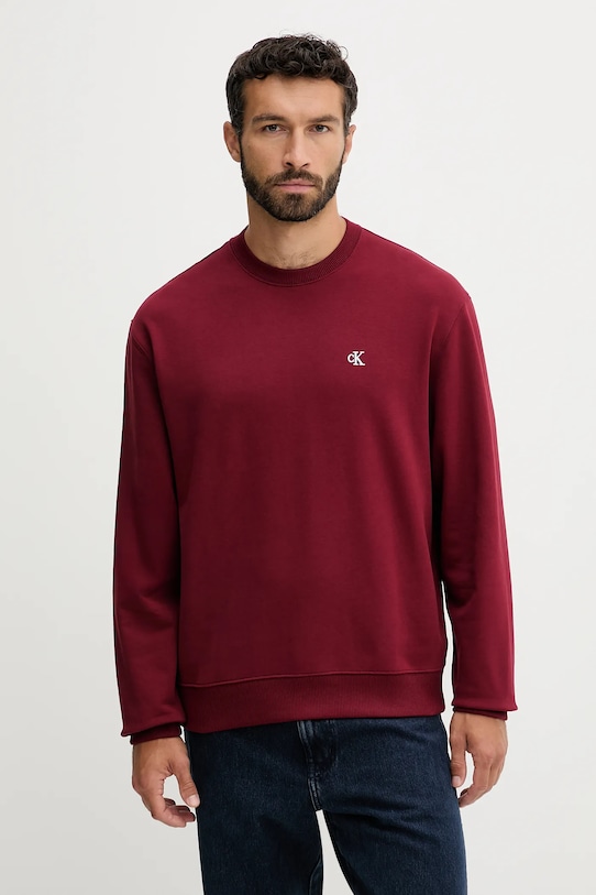 

Хлопковая толстовка Calvin Klein Jeans, бордовый
