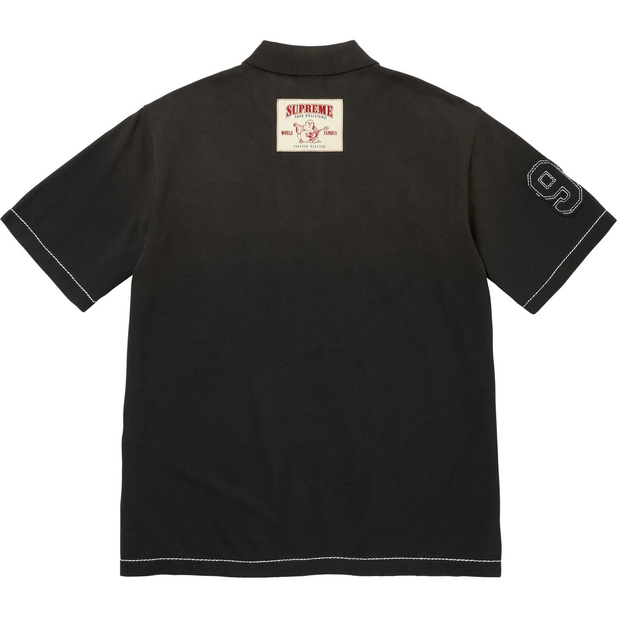 Supreme Футболка поло с аппликациями True Religion в камуфляжном стиле — фото 4