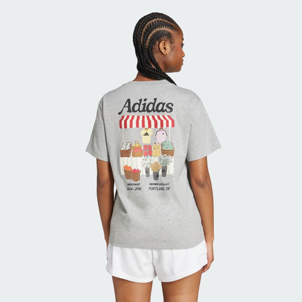 

Футболка Adidas Farmers Market Graphic Tee, цвет Medium Grey Heather