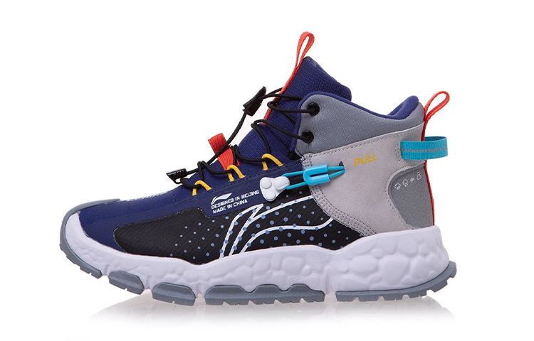 

LINING YOUNG Абсолютно нескользящие амортизирующие износостойкие утепленные детские повседневные кроссовки Black Blue для подростков