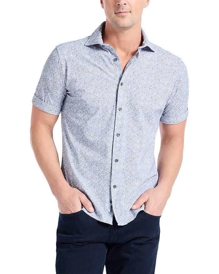 

Рубашка Scrawl Classic Fit с пуговицами Robert Graham, синий