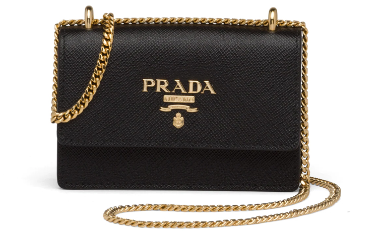 PRADA Женский кардхолдер из сафьяновой кожи черный — фото 2