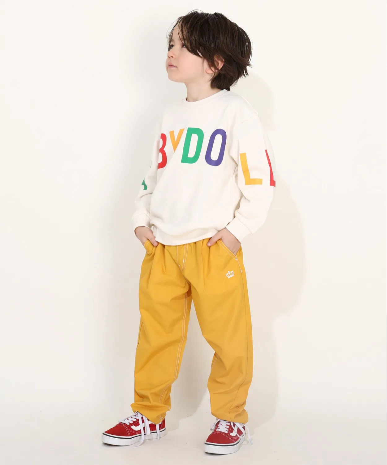 Брюки длинные свободные с цветной строчкой BABYDOLL, оранжевые — фото 4