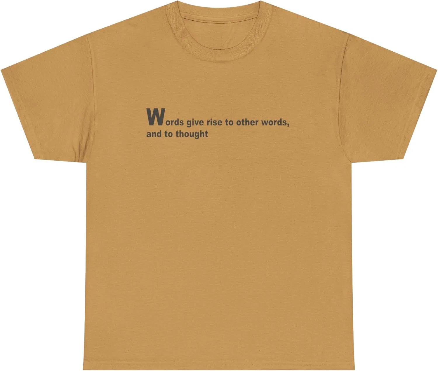 Футболка с минималистичной литературной цитатой | “Words Give Rise to Other Words, and to Thought” GENERIC, золотой