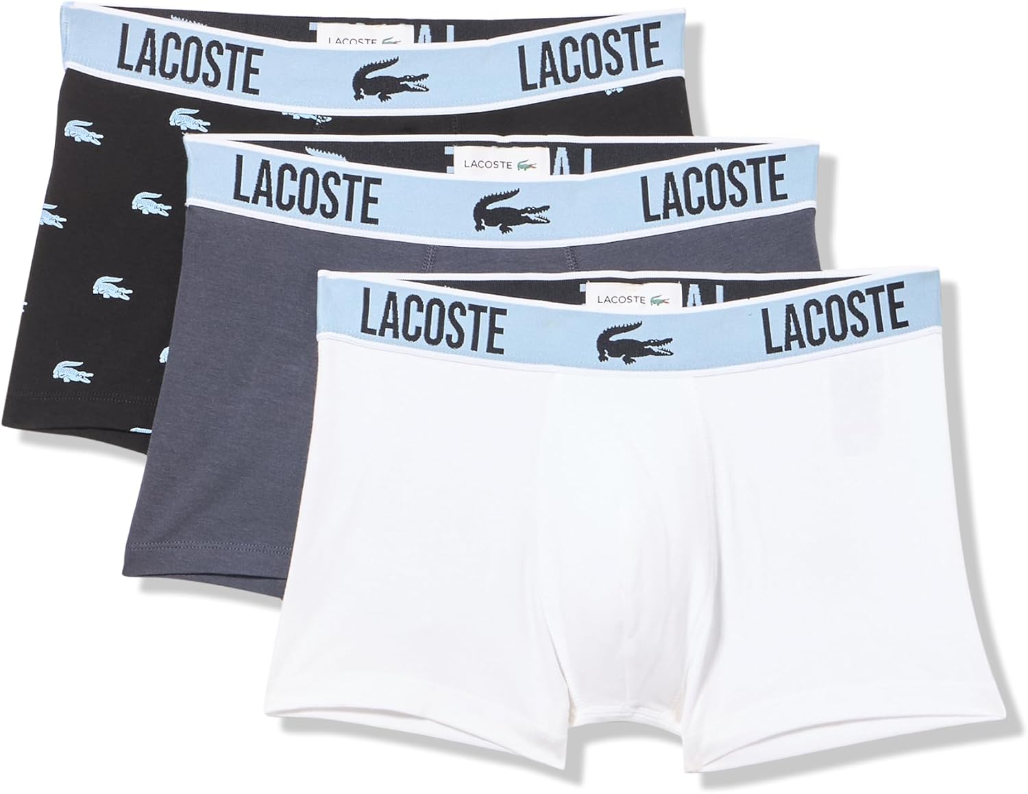 

Трусы Lacoste Men's Recycled Microfiber Ultra Dry, 3 шт, Black/Graphite/White