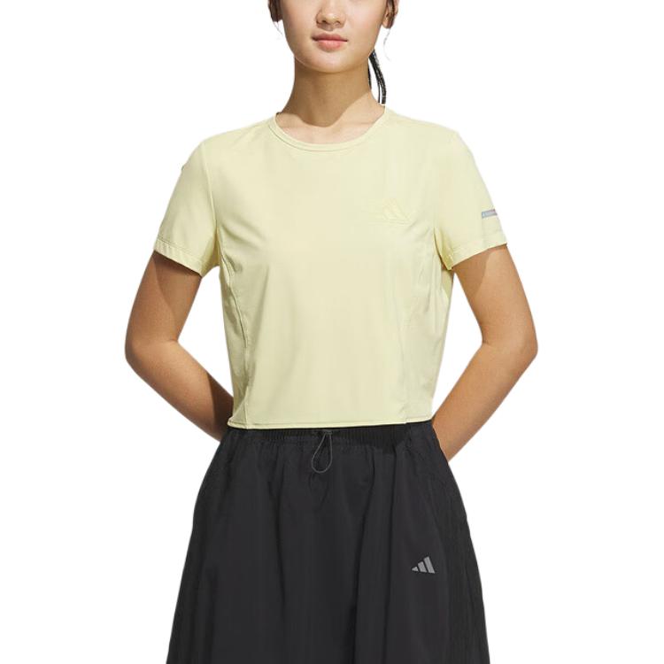 Adidas Футболка SS25 женская розовая желтая — фото 4