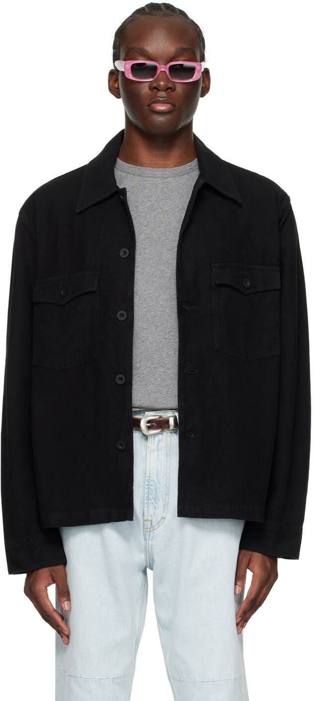 

Черная вечерняя куртка-тренер Our Legacy, цвет Black brushed cotton
