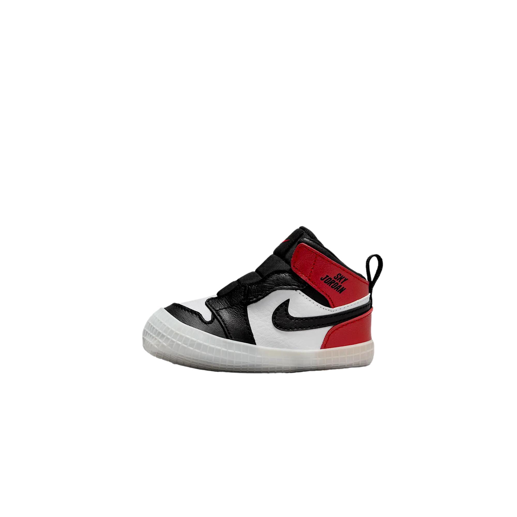 

Детские кроссовки Nike Jordan 1 Crib Bootie, черные/черно-красные с белым HJ9289-061 для малышей
