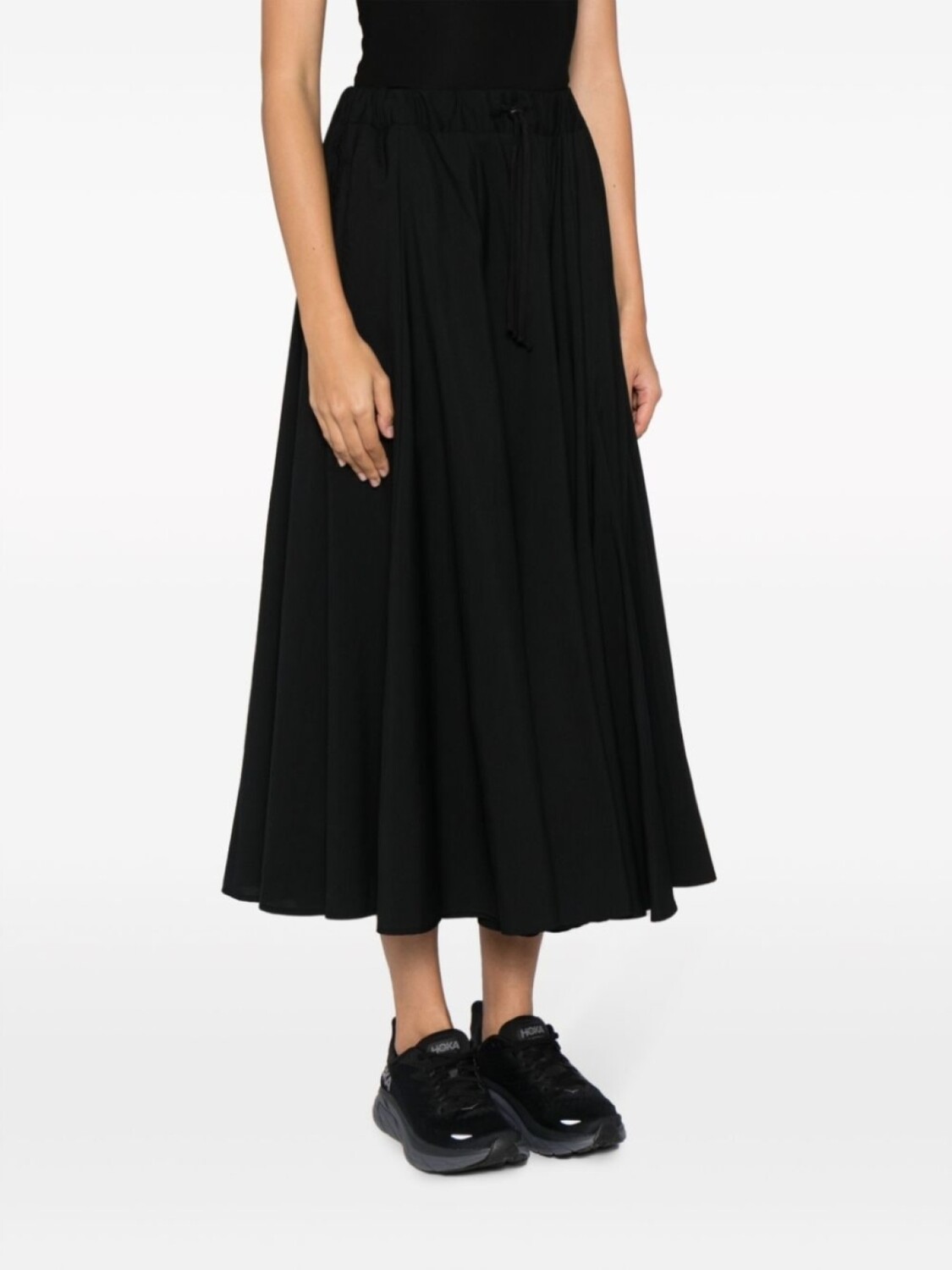 Yohji Yamamoto шерстяная юбка миди с завышенной талией, черный — фото 3