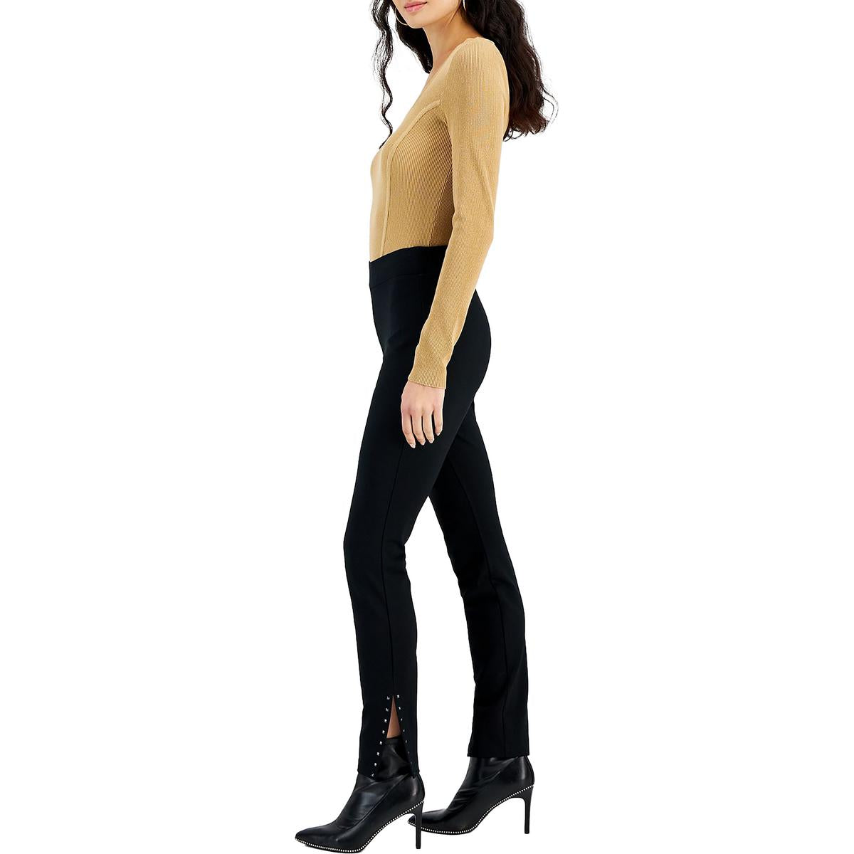 

Женские леггинсы Petites Solid из искусственного шелка Bar III, цвет deep black