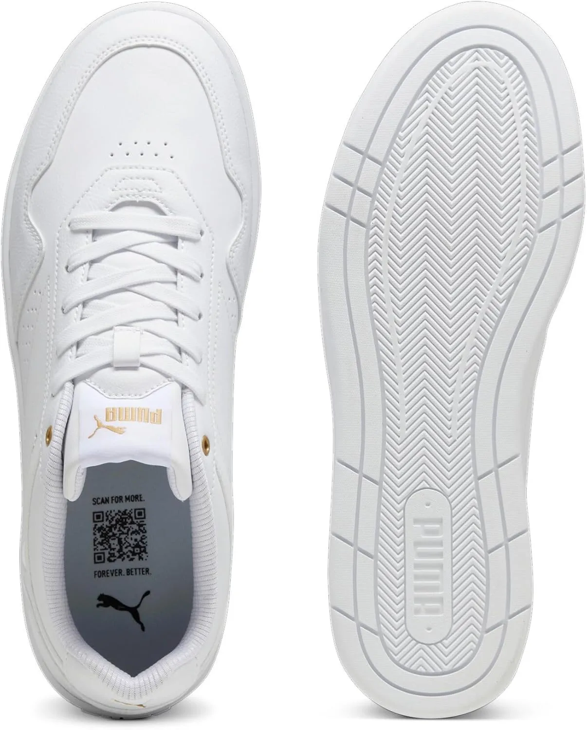 Мужские спортивные кроссовки Puma Court Classic 353780, белый/золотой — фото 4