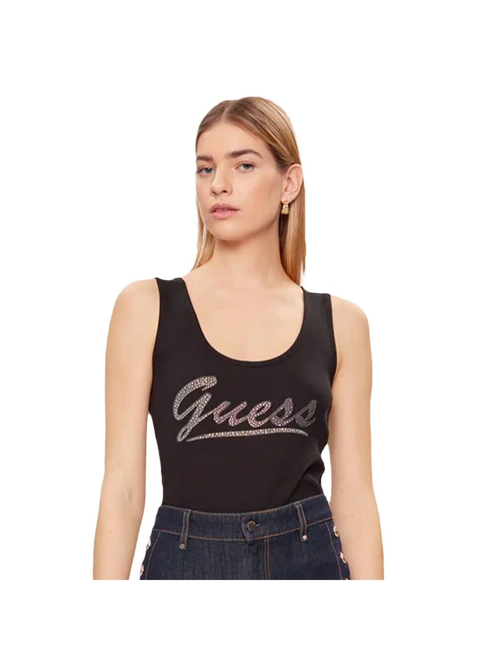 

Топ со стразами Guess, черный