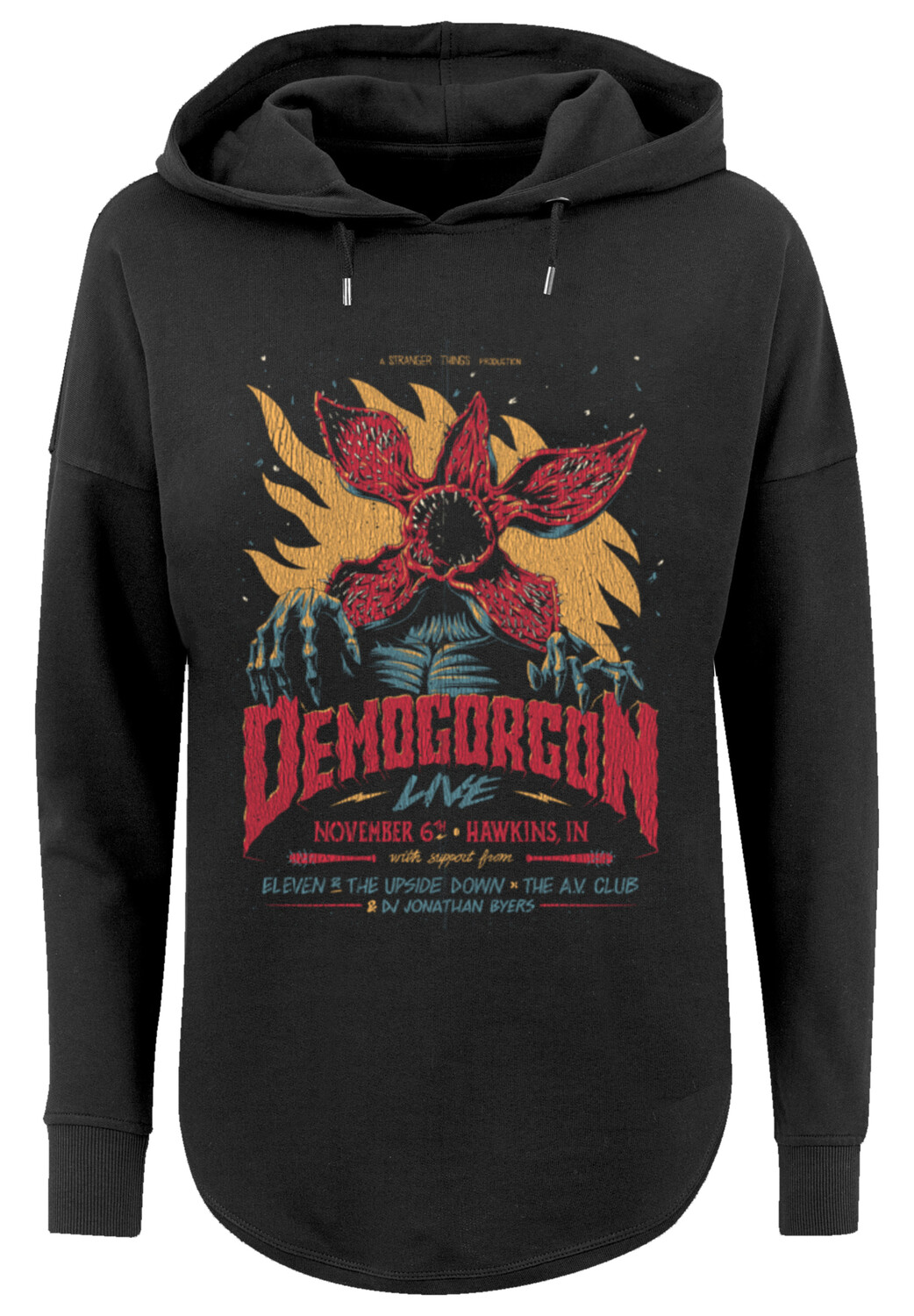 

Свитер F4NT4STIC Oversized Hoodie Stranger Things Demogorgon Poster Netflix TV Series, черный